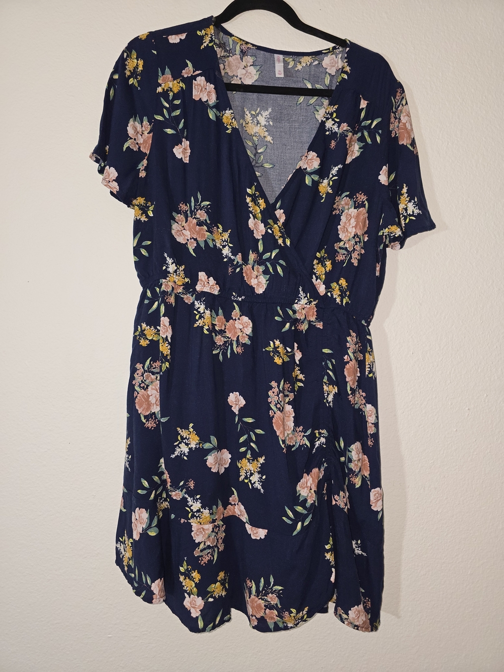 Xhilaration Navy Floral Wrap Tunic